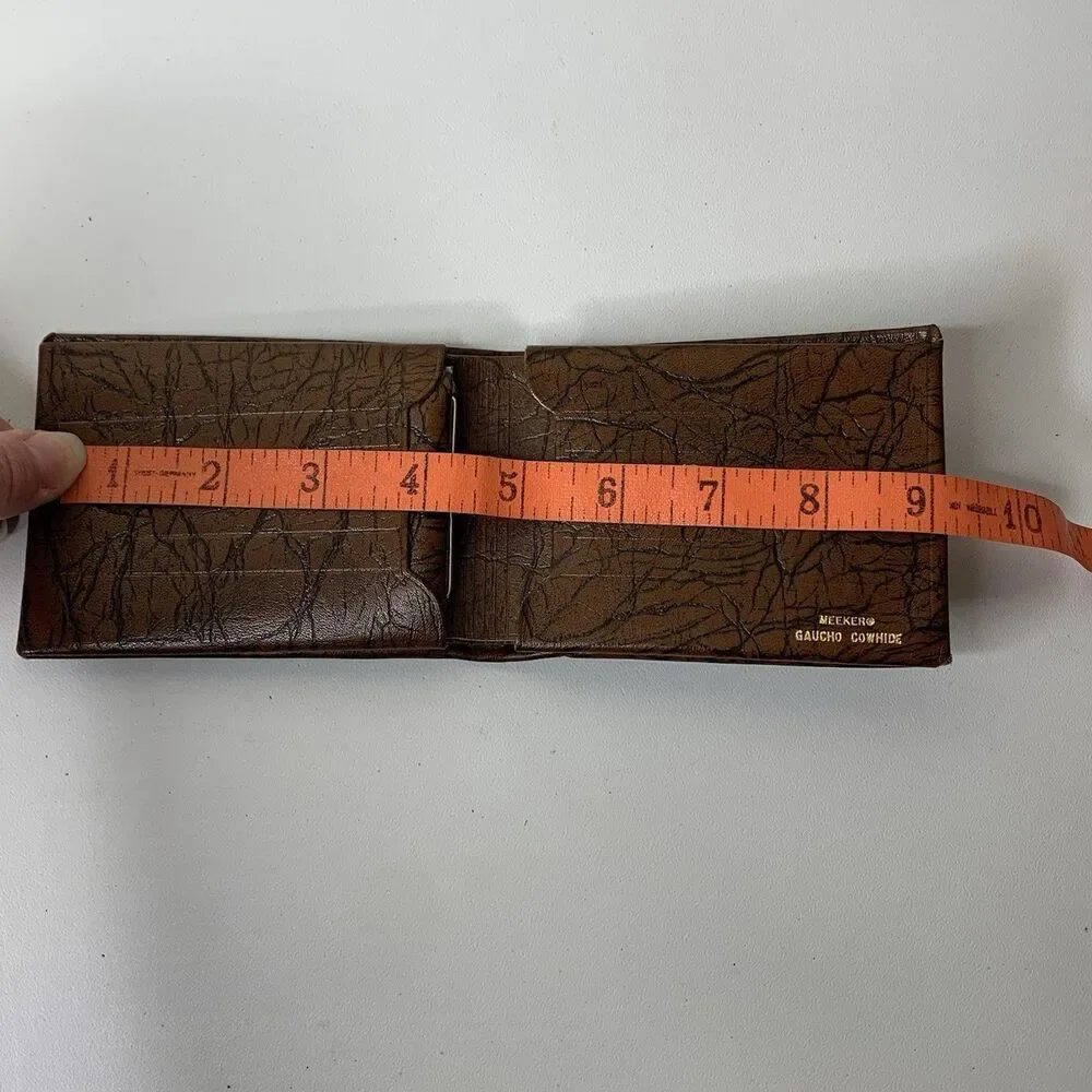 Meeker Gaucho Cowhide Leather Brown Leather Card Holder Wallet Fold